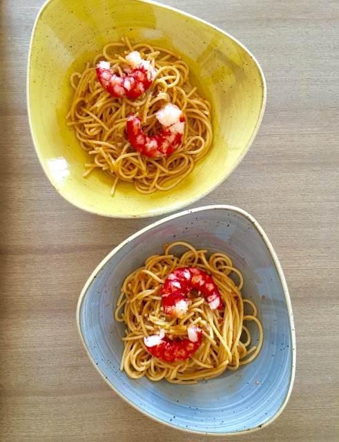 Receta - Espaguetis con carabinero