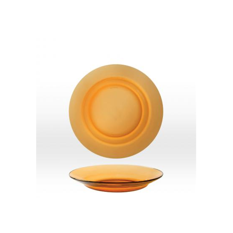 plato hondo cristal duralex ambar
