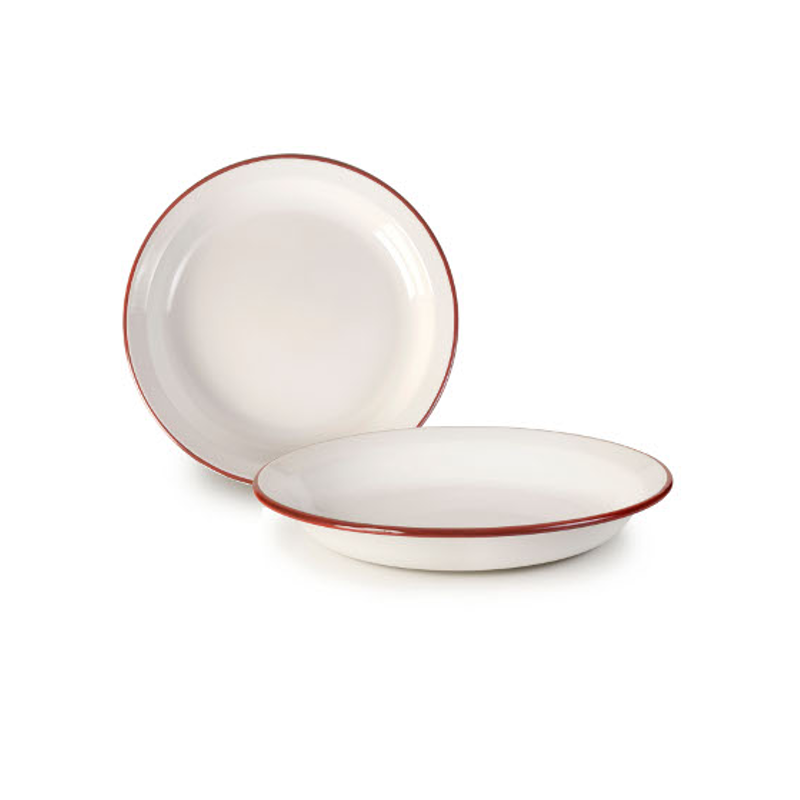 plato hondo enamel filo rojo